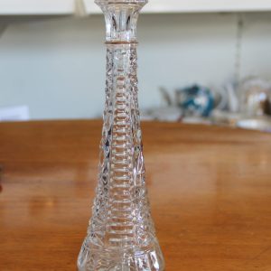 Vintage kynttilänjalka/maljakko puristelasia 23cm